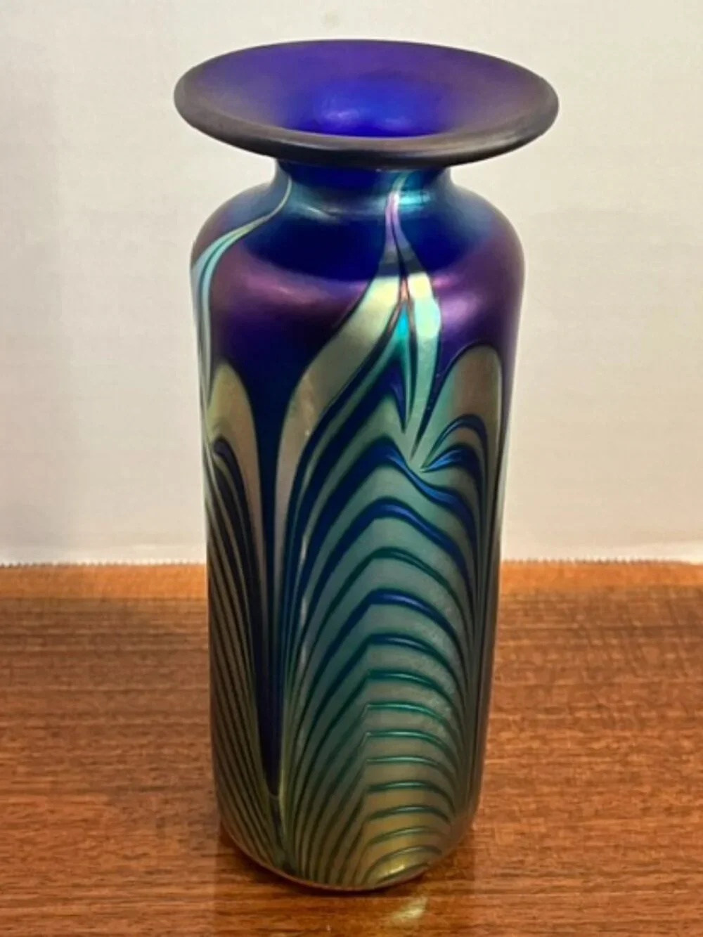 Steven Correia Cobalt Blue Iridescent Pulled Feather 6 1/4